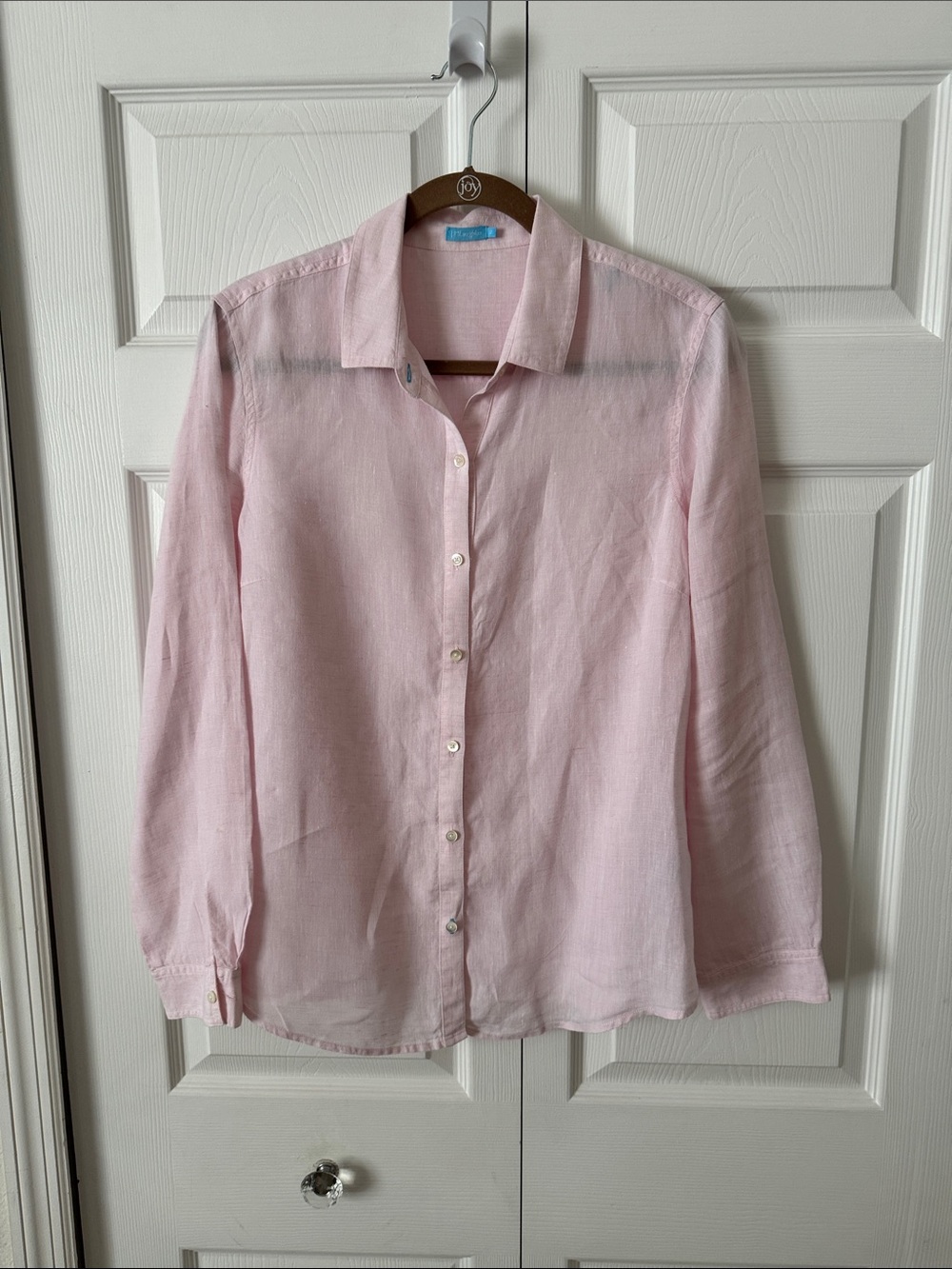J. McLaughlin Pale Pink Linen Top